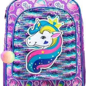 Carry on Luggage Kids Suitcase Rolling Travel Folding Unicorn Sequin